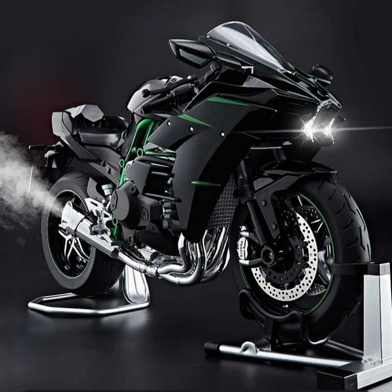 Electric spray 16 Kawasaki H2R motorcycle model accessories gift box simulation alloy motorcycle boy gift collection W251114
