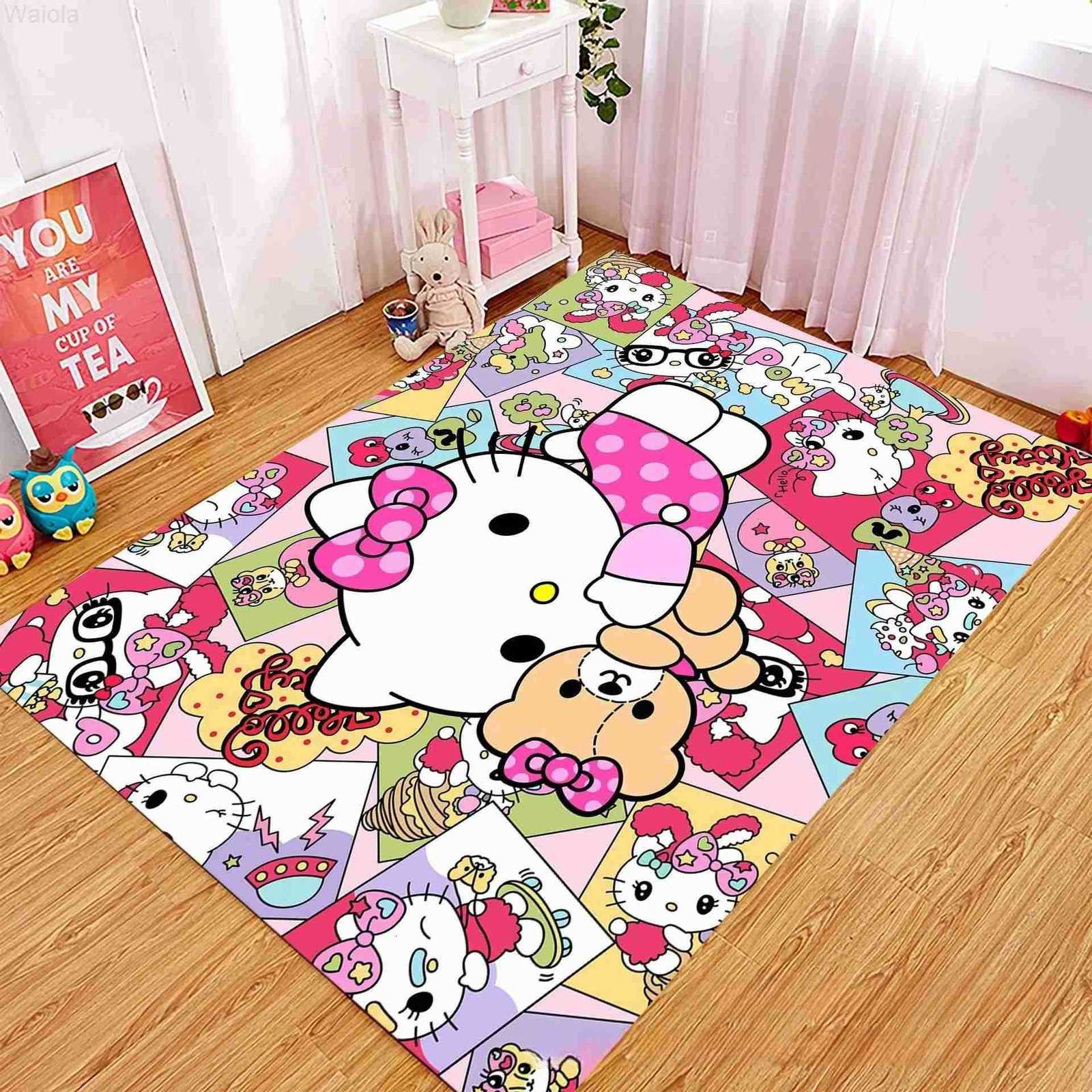Sanrio Carpet Kawaii Hello Kitty Sweet Anime Cute Home Decoration NonSlip Absorbent Floor Mat Creative Cartoon Rug L251016