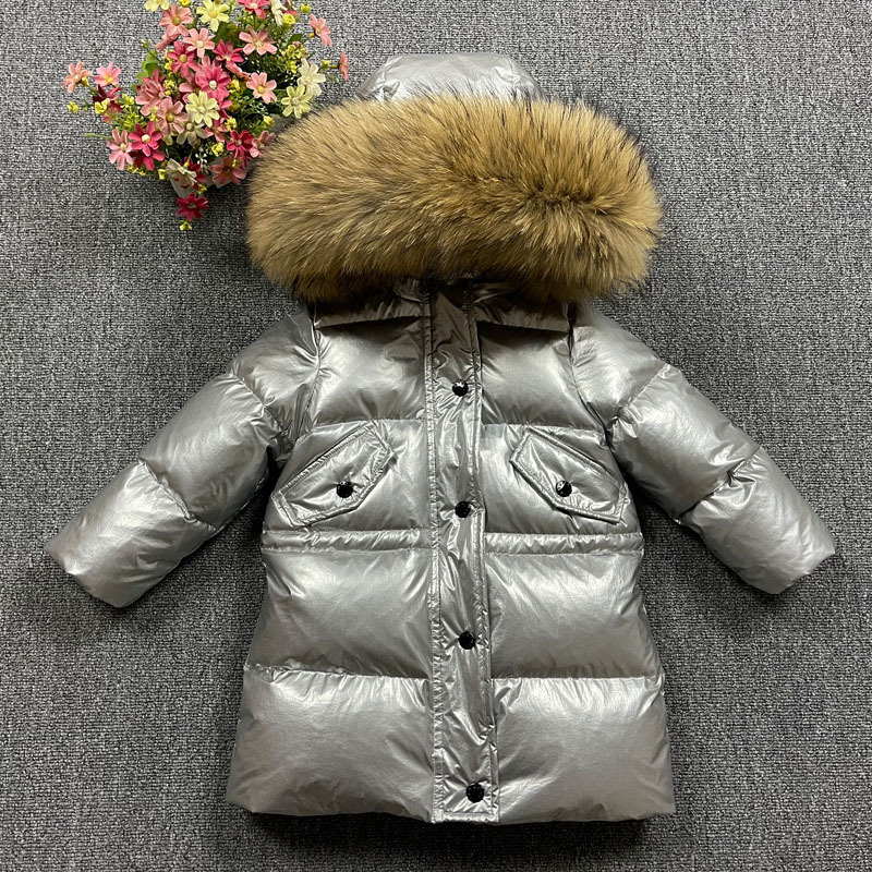 Down Coat Autumn and Winter Waterproof and AntiFouling Children Fur Colla Down Jacket Boys and Girls Outdoor Play AntiDirty Down Jacket 220826