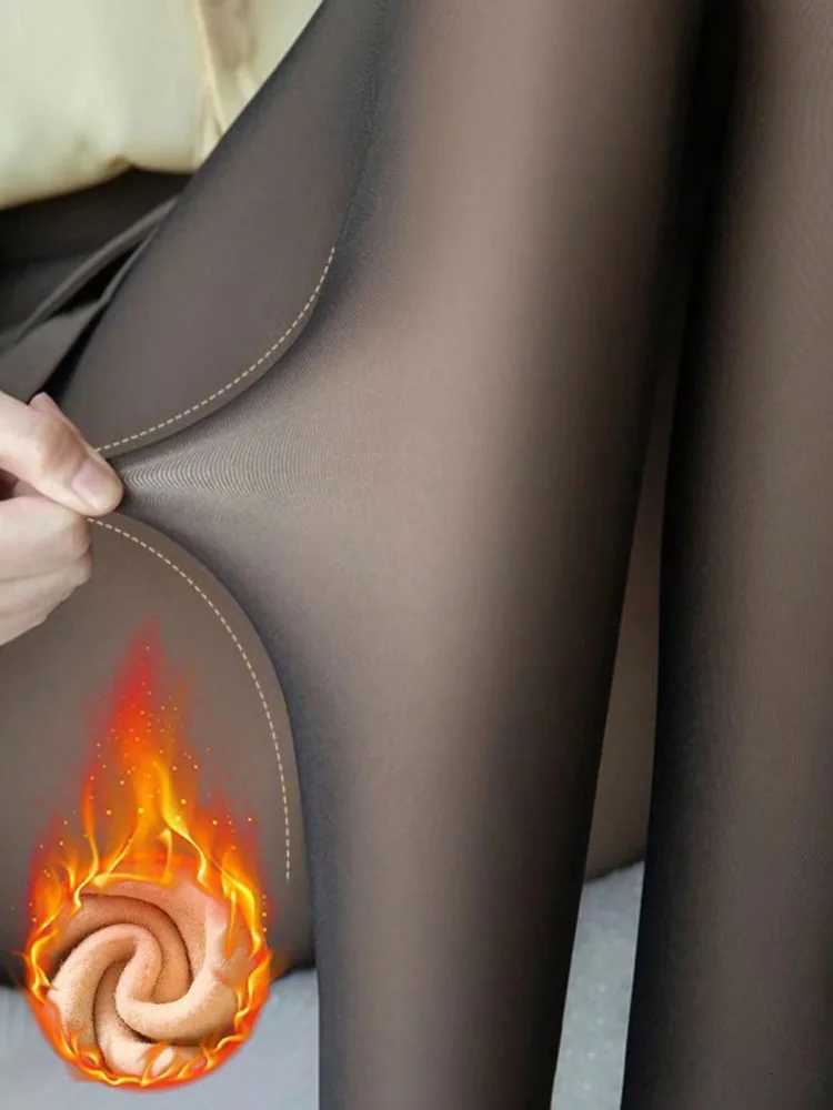 1PC 80300g Fleece Warm Women Leggings Sexy Sheer High Waist Thermal Winter Tights 2026 Casual Hermal Stockings PantyhoseT251016