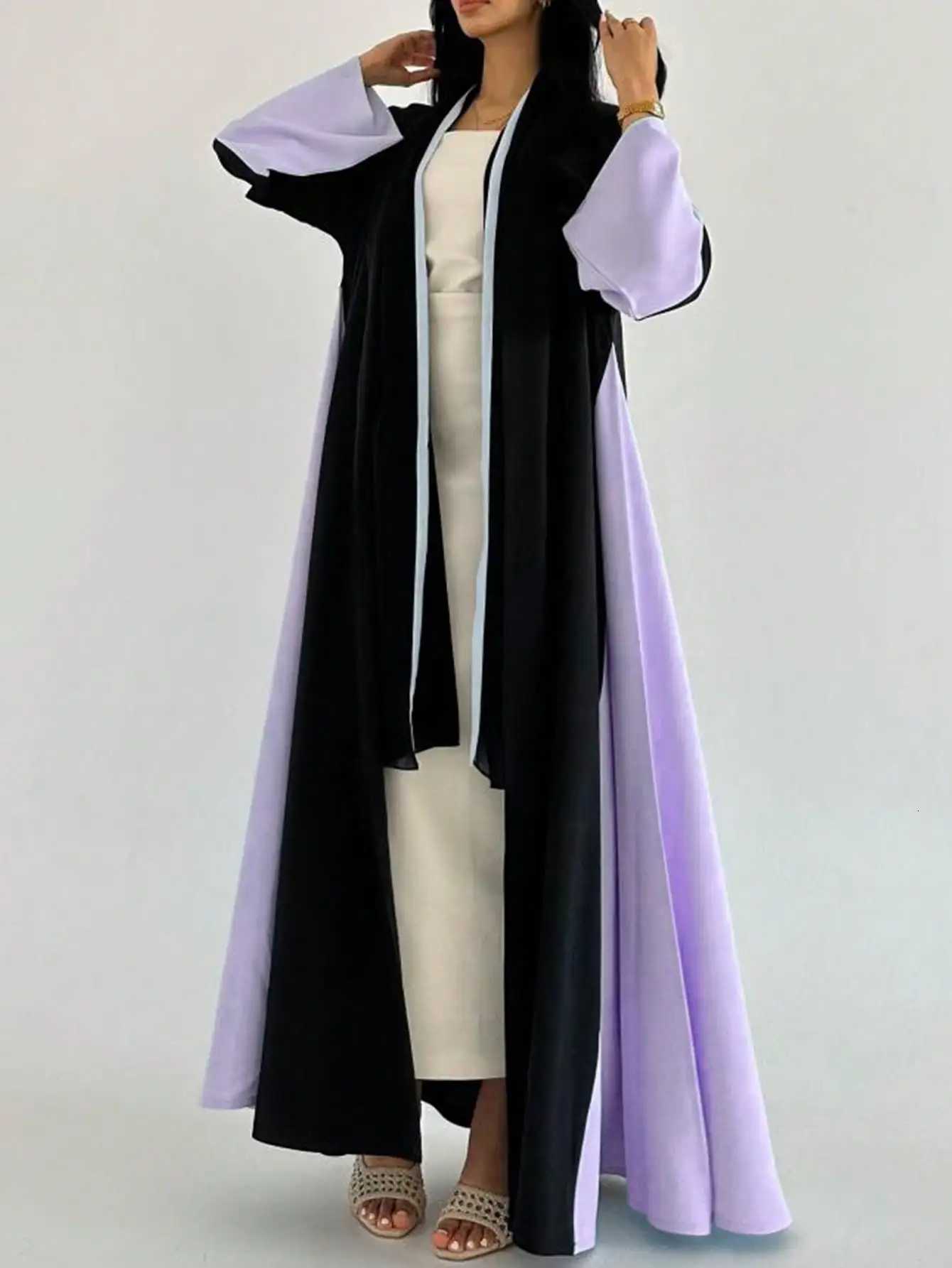 MiddleEast Ethnic Clothing Loose Abaya Muslim Women Open Front Abayas Casual Kaftans Islamic Full Sleeve Maxi Dresses Jilbabs X2510161