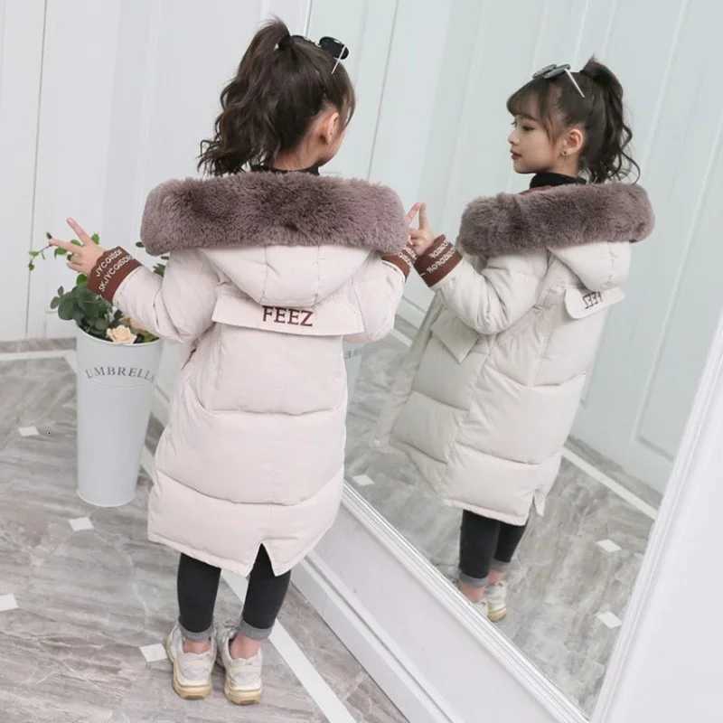 Children Winter Jackets Warm Down Cotton Coat New Girls Clothing Parka Fur Collar Coat Girl Thicken Overalls Hooded Kids ClothesT251016