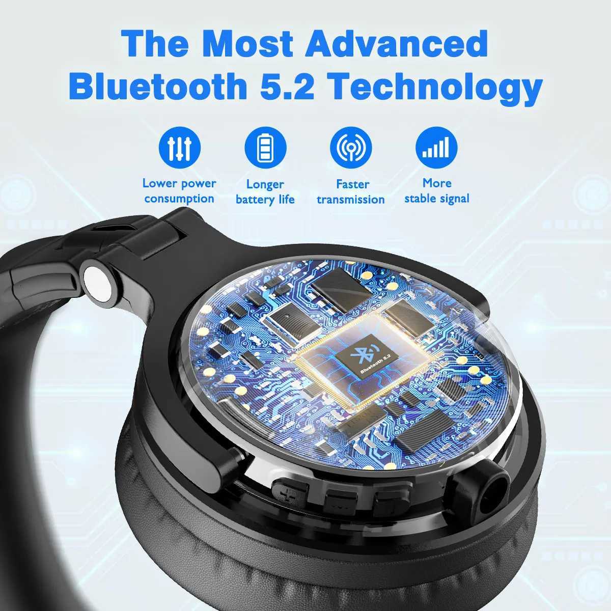 Oneodio Wireless Headphones 52 Headset Over Ear Stereo Super Bass Earphones With Microphone For Phone PC Sport Z251015