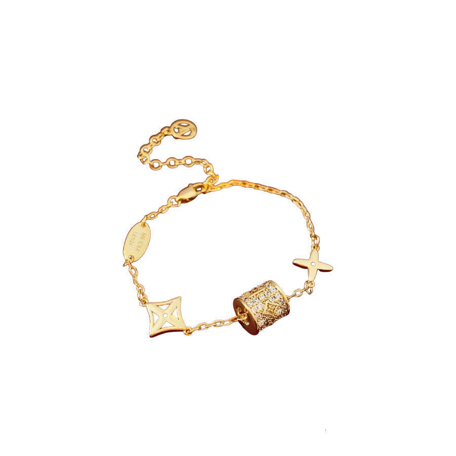 Real Gold Plated Zircon Small Waist Bracelet Fashion Commuting Versatile Exquisite Wristband Light High-end Sense Niche Jewelry ddmypluto