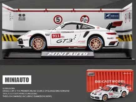 Diecast 132 Porsche 911 997 GT3 RSR Alloy Model Car Miniature Metal Supercar Pullback Vehicle Children Gift for Boys Kid Hottoy W251016
