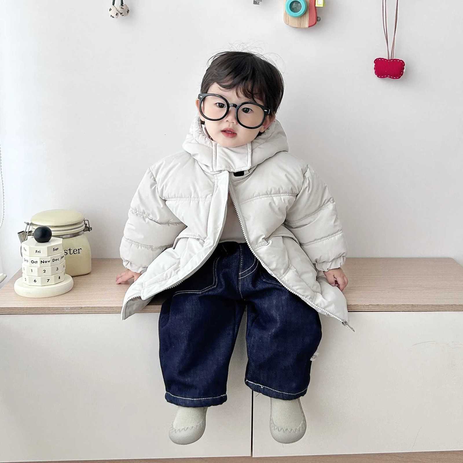 2025 Childrens Winter Cotton Jacket Warm Hooded Coat Boys And Girls Old Thick Fashion Childrens ClothingT251016