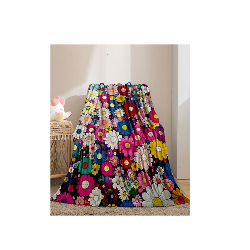 Small flower blanket special nap blanket nap new cheap machine washable fashion trend personality cover blanket printing