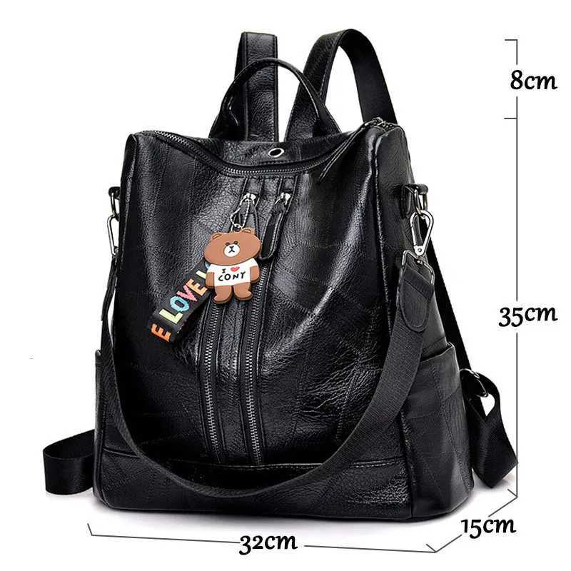 Women Backpack Female High Quality Soft Leather Book School Bags For Teenage Girls Sac A Dos Travel Back pack Rucksacks MochilasT251016