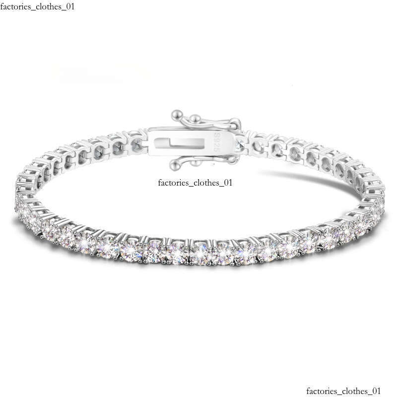 Tennis S Sterling Sier Women Men Jewelry White Gold Plated 5.29-13.5Ctw D VVS1 Round Cut Moissanite Bracelet
