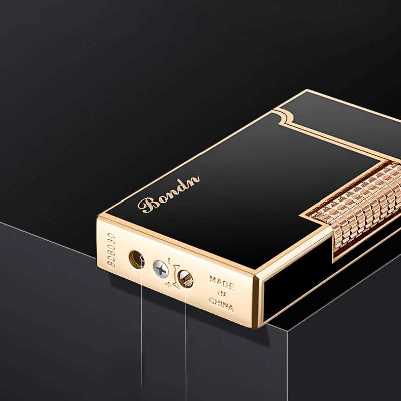 2024 New Metal Retro Langsheng Oblique Fire Butane Gas Inflatable Lighter Crisp and Pleasant Mens Gift Open Fire Lighter C251016