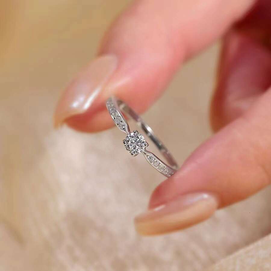 Original Heart Shining Moissanite for Women 30 Points Niche Design Super Fairy Temperament Simple Bestie Ring ddmypluto
