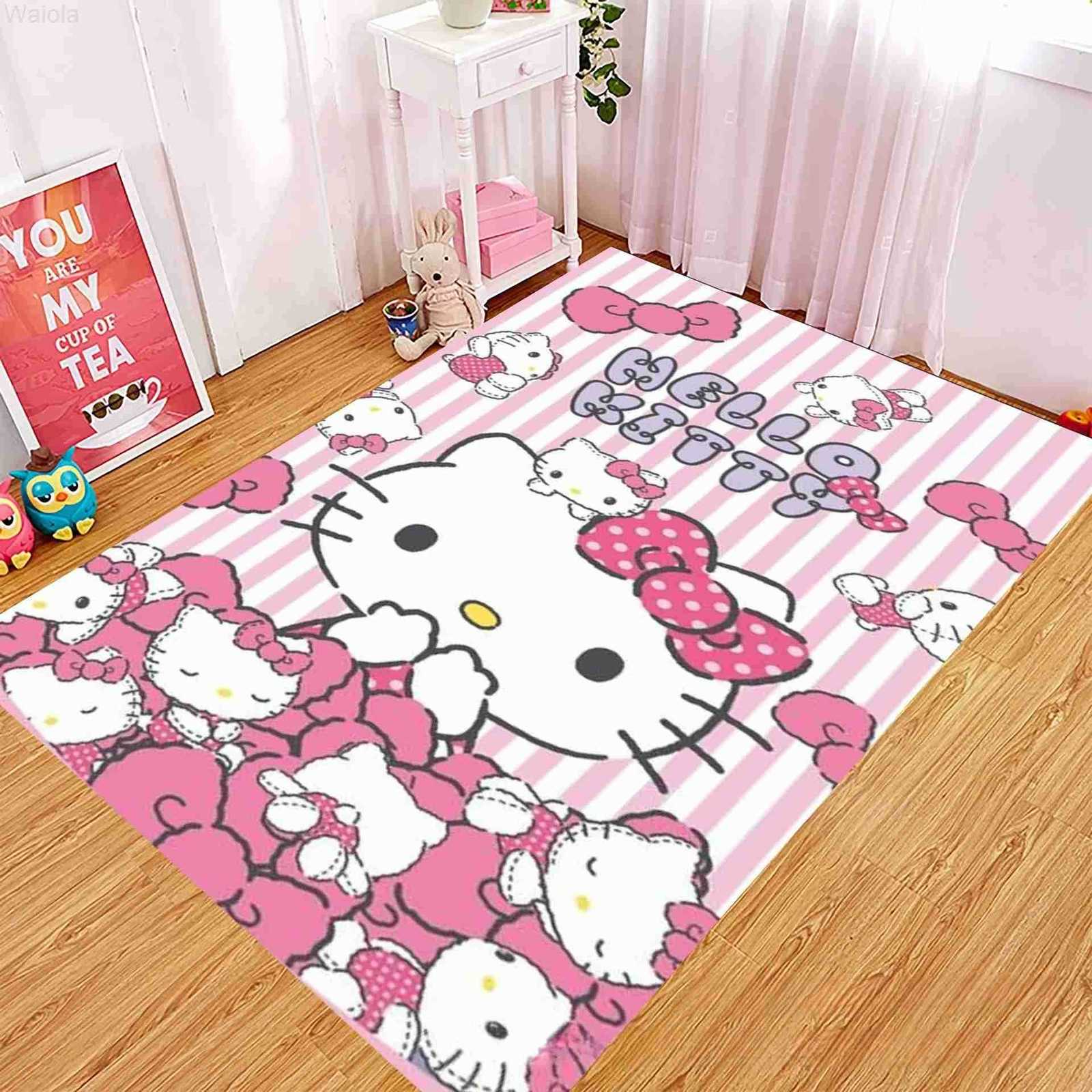 Sanrio Carpet Kawaii Hello Kitty Sweet Anime Cute Home Decoration NonSlip Absorbent Floor Mat Creative Cartoon Rug L251016
