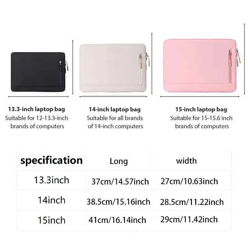 Laptop Sleeve Case 133 146 156 Inch Notebook Bag Tablet Waterproof Case For MacBook Air Pro Lenovo Hp Dell Men WomenW251015