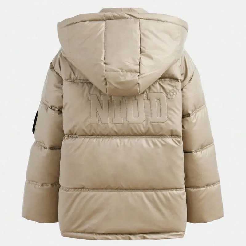 Boys Winter Thicken Warm Down Jacket Kids CottonPadded Hood Parka Coat Loose Stand Collar Long Sleeve Casual Outerwear for TeenT251016