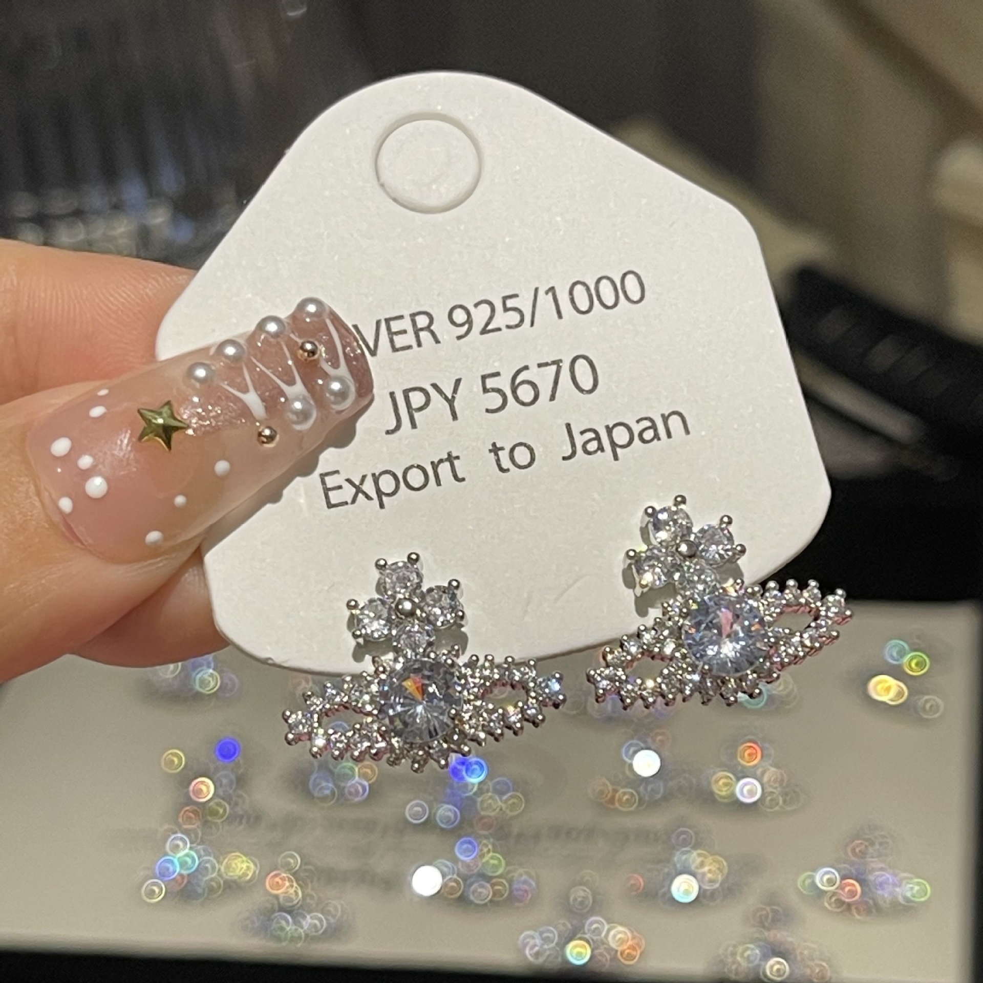 Designer Earring Saturn Star Srud Earrings With Zircon Diamond 925 Silver Needle Earrings for Women Earbone Clip Simple Fashion Gift Jewelry