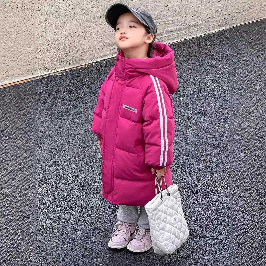 Childrens cottonpadded jacketNew winter coat boys cottonpadded jacket girls wear mediumlength thick down jacketT251016