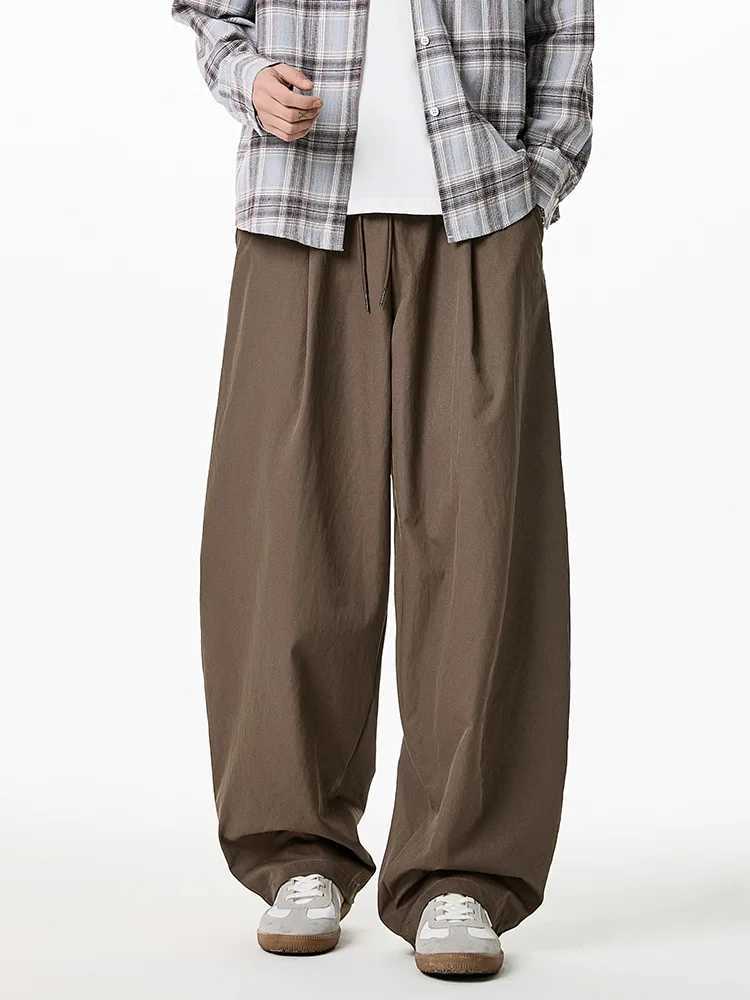 Men Casual Pants Fall Japanese Styles Loose Vintage Warm Mens Lantern Pants Male Oversize Fashion Wide Leg Trousers Streetwear J251203