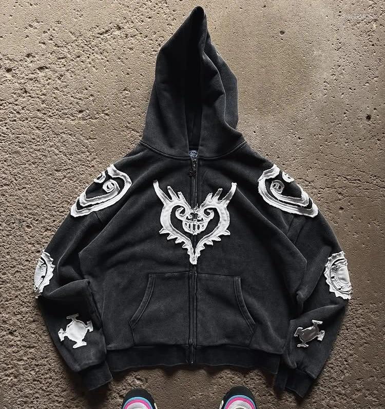 Men's Hoodies Streetwear Red Pullover Hoodie Mens Womens Harajuku Cartoon Graphic Oversized Sweatshirt Gothic Fashion Clothing
