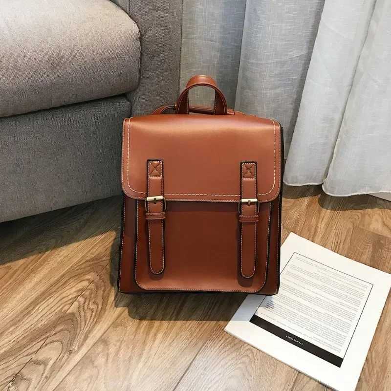 Vintage Backpack Female Pu Leather Bag Womens Backpack Fashion School Bag for Girls High Quality Leisure Shoulder Bag Sac A DosT251016