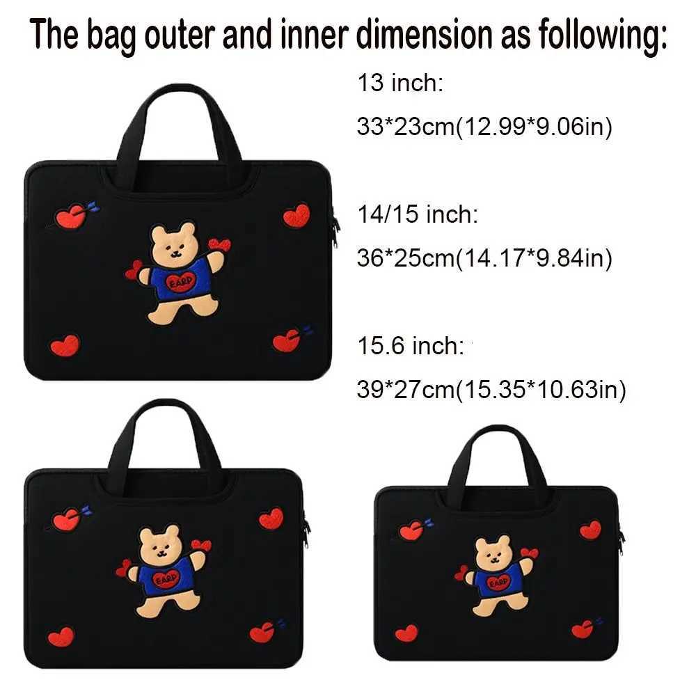 New Cartoon Laptop Sleeve Case Shockproof Embroider Notebook Bag Cute Large Capacity Tablet Protective CoverW251015