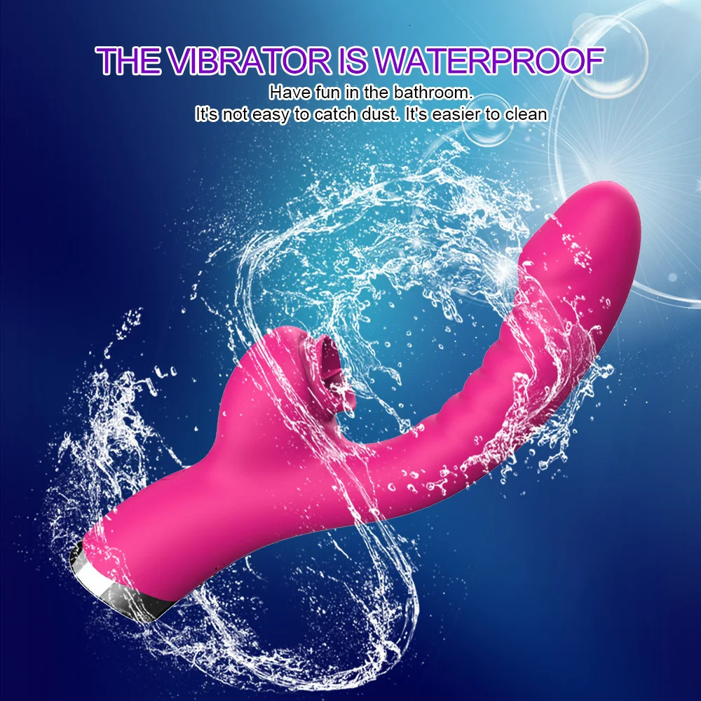 Tongue Licking Vibrator 2 In 1 Adult Women Sex Toys Dildos Vibrators Clitoris Stimulator With 20 Speeds Product 251011