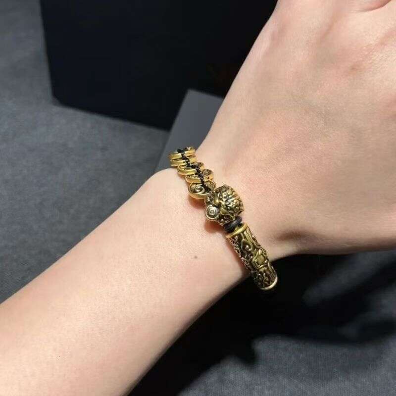 SL0500 Lucky Five Emperors Money Pixiu Taotie Pattern Bracelet Men's Jewelry Blessing Wealth Trendy Versatile ddmypluto
