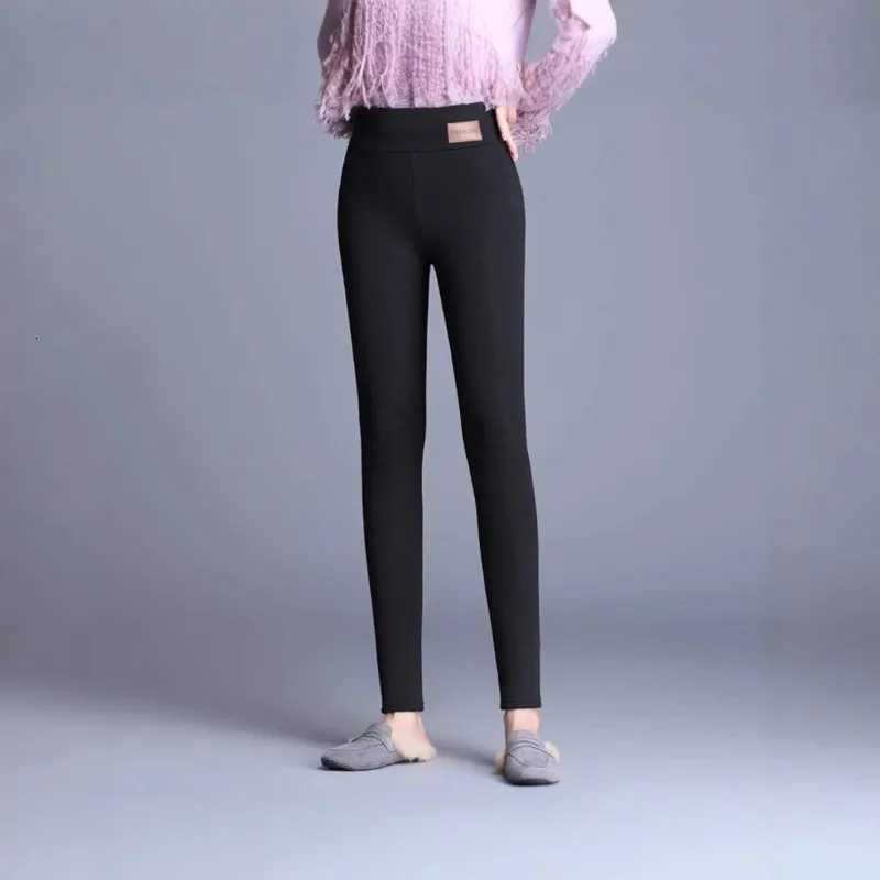 Fleece Lined Thermal Leggings Women Winter Leather Label Tights High Stretch Warm Fleece Lined Pants Outdoor Wear Cold WeatherT251016