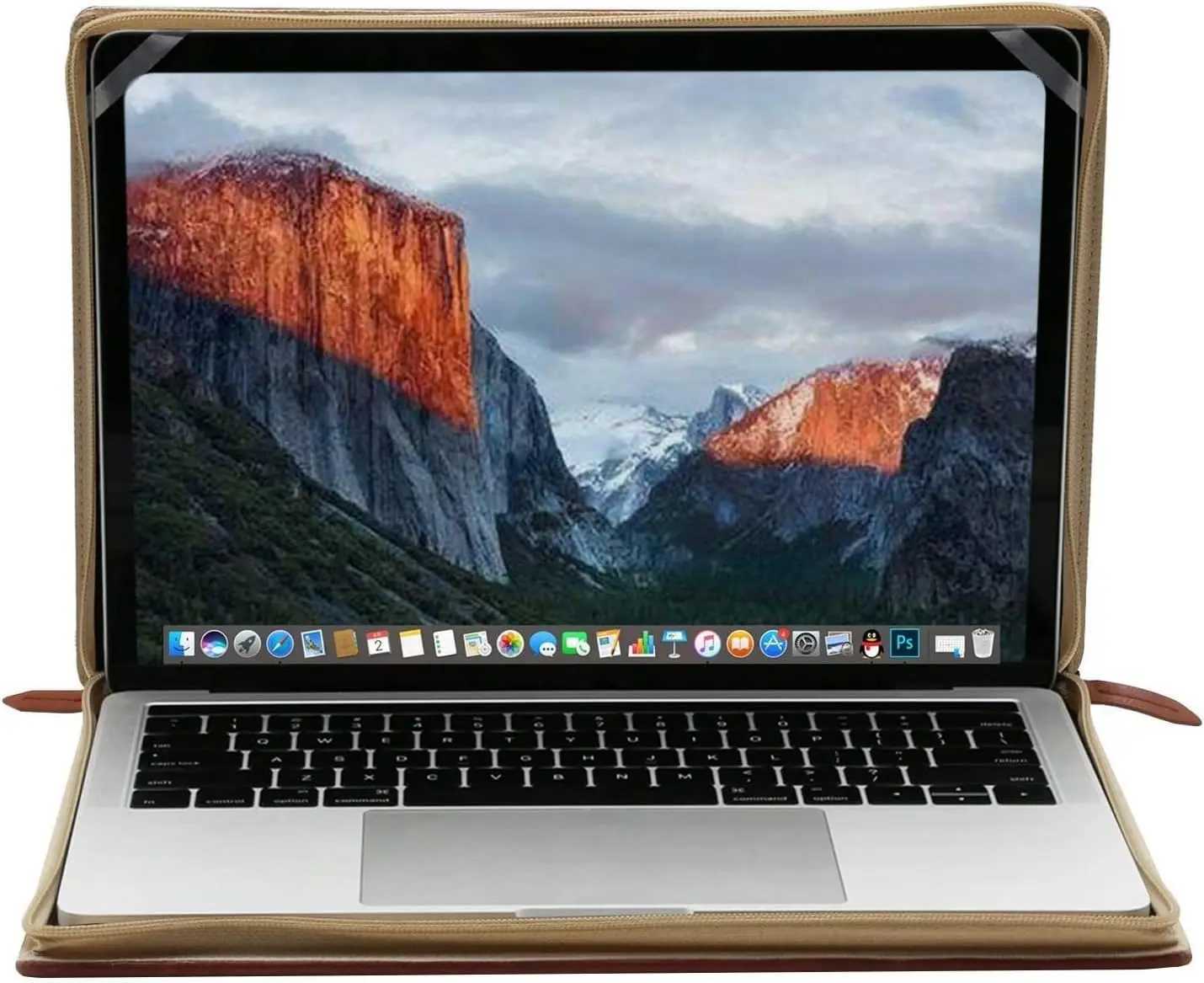 MOSISO Laptop Sleeve Case for MacBook Air 13 inch A3240 A3113 A2681 Air 15 Pro 14 Pro16 PU Leather Vintage Portfolio Cover BrownW251015