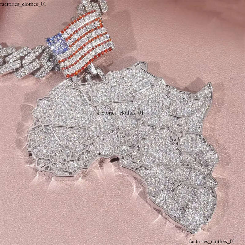 Ready Made Big Map Hip Hop Rapper Iced Out Large Size Moissanite Pendant