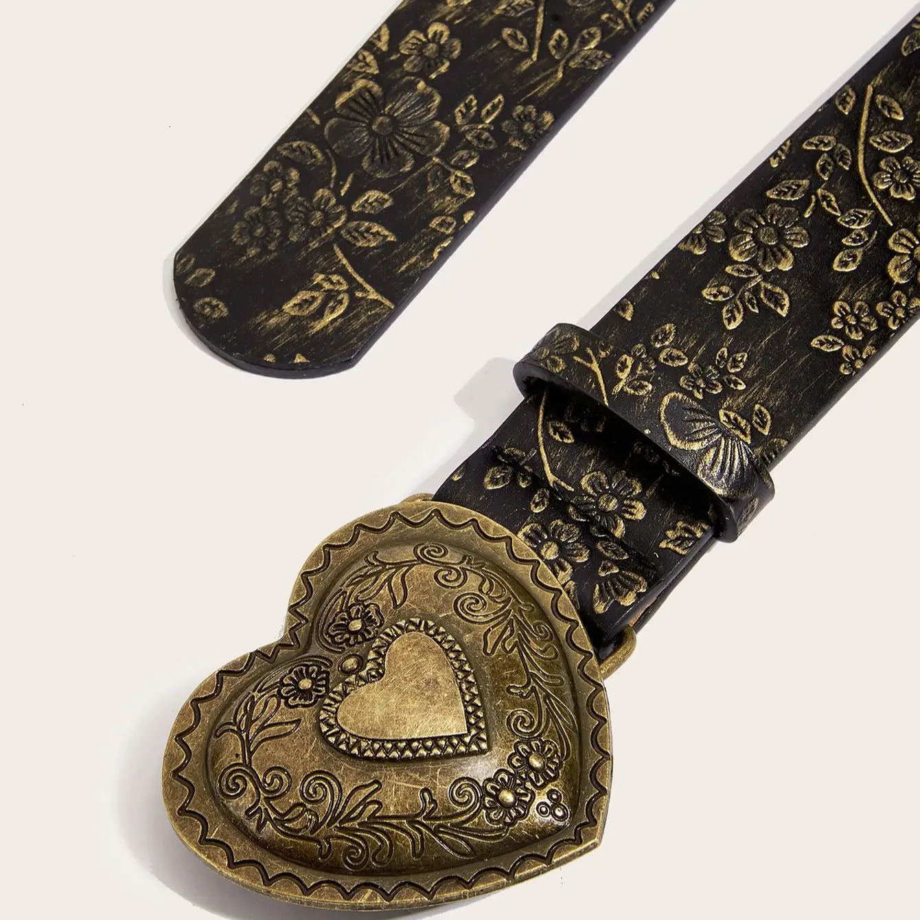 A Love Buckle Pattern PU Leather Women Belt Fashionable Casual Jeans Cowboy Men High Quality Male Strap Cintos 251008