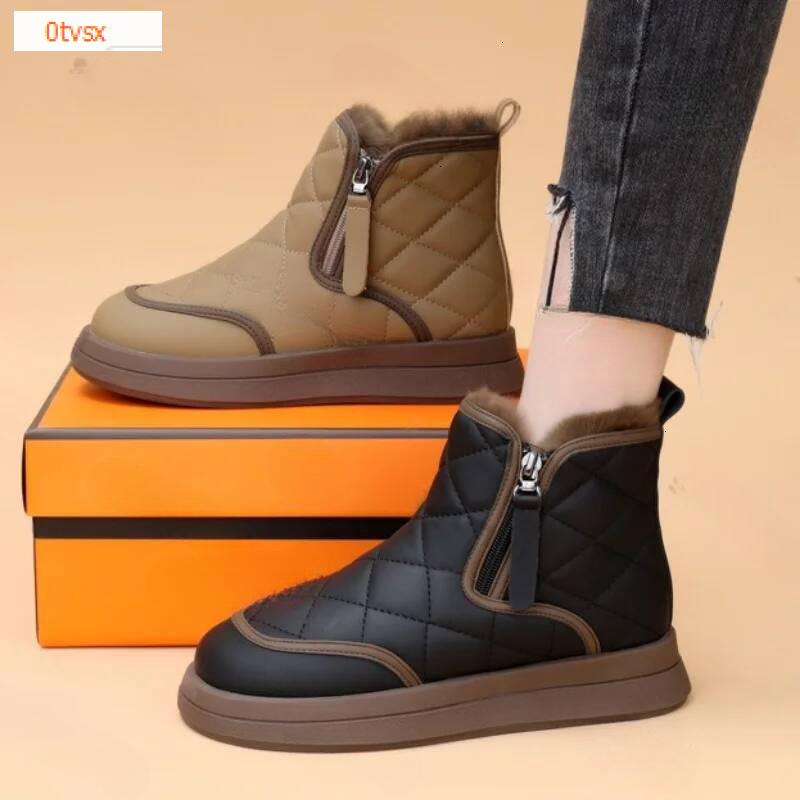 Thickened Warm Luxury Shoes for Women's Boots Thickened Soft Bottom Plush Cotton Snow Boots Autumn/Winter New Designer Shoes