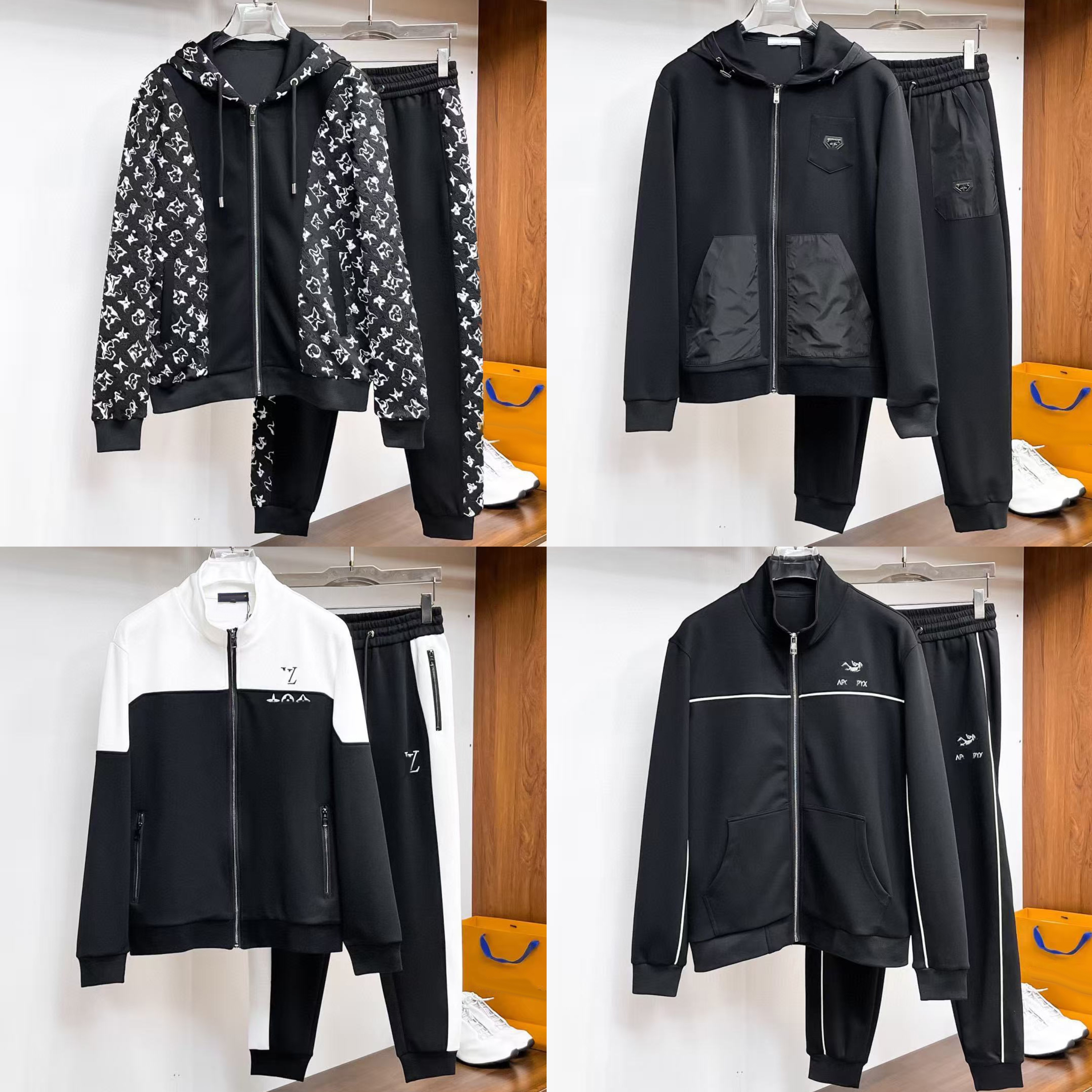 Men's Tracksuits Designer Black high quality Autumn Winter Sportswear Two Piece Set Men Jacket Sweatpants Brand Clothing Male Sweatsuit Sports Suits Size m-3xl