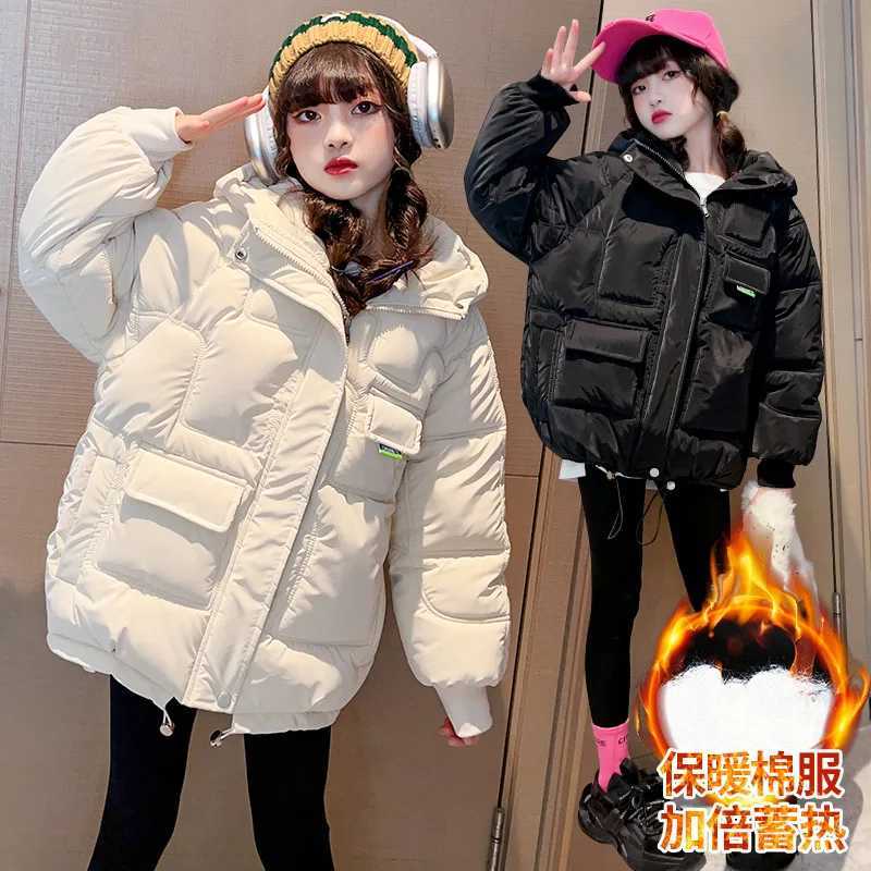 Girls Coat Jacket Cotton OuterwearWindbreak 2023 Pink Thicken Velvet Winter Warm Plus Size Childrens ClothingT251016
