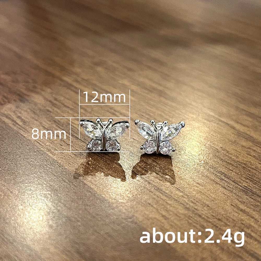 Delicate Butterfly Stud Earrings Silver Color Gold Color Available Ear Accessories for Women Daily Wear Statement Jewelry