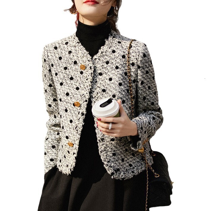 2025 Designer Jacket Autumn/Winter New Top Women's design Jacket Autumn/Winter New Elegant and Exquisite Floral Luxury Casual Jacket Polka Dot To