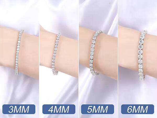 Low Price Waterproof Non Rusting Non Fading Antiallergic Durable Classic VVS Moissanite Tennis Chain Swimming Summer Jewelry