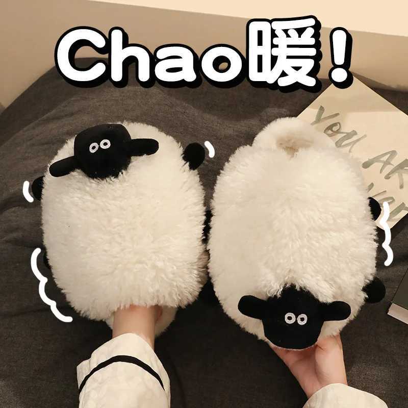 Ladies Fall Fluffy Slipper Women White Sheep Animal flip flops Winter Warm Carto Kaii Soft Plush Indoor Home Shoes GiftXJ251016