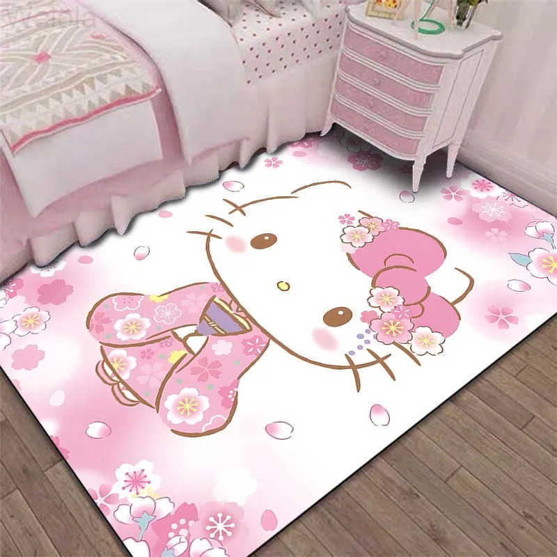Sanrio Hello Kitty Kawaii Printing Carpet for Living Room Bedroom Sofa Home Girls Room Decor Area Rug Pink Room Decor Play Mat L251016