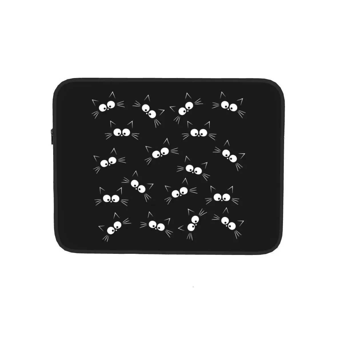 Cute Black Cat Pattern Notebook Laptop Bag Case Pouch 10 12 13 15 17 Inch Notebook Sleeve Cover Bag Tablet Shockproof Case BagW251015