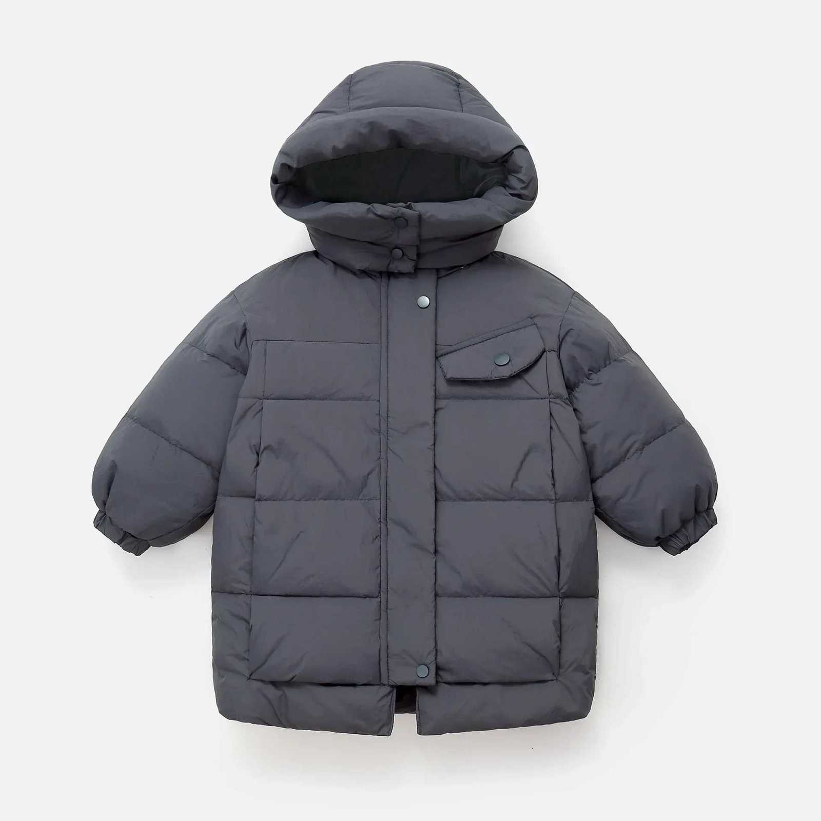 New Winter Childrens Girls Down Jacket Baby Girl Thickened Warm Hooded Mid Length Outerwear 310 Years Kids Down CoatT251016