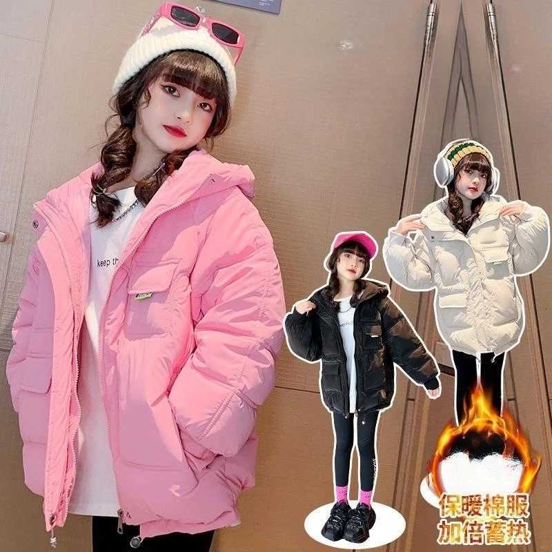 Girls Coat Jacket Cotton OuterwearWindbreak 2023 Pink Thicken Velvet Winter Warm Plus Size Childrens ClothingT251016