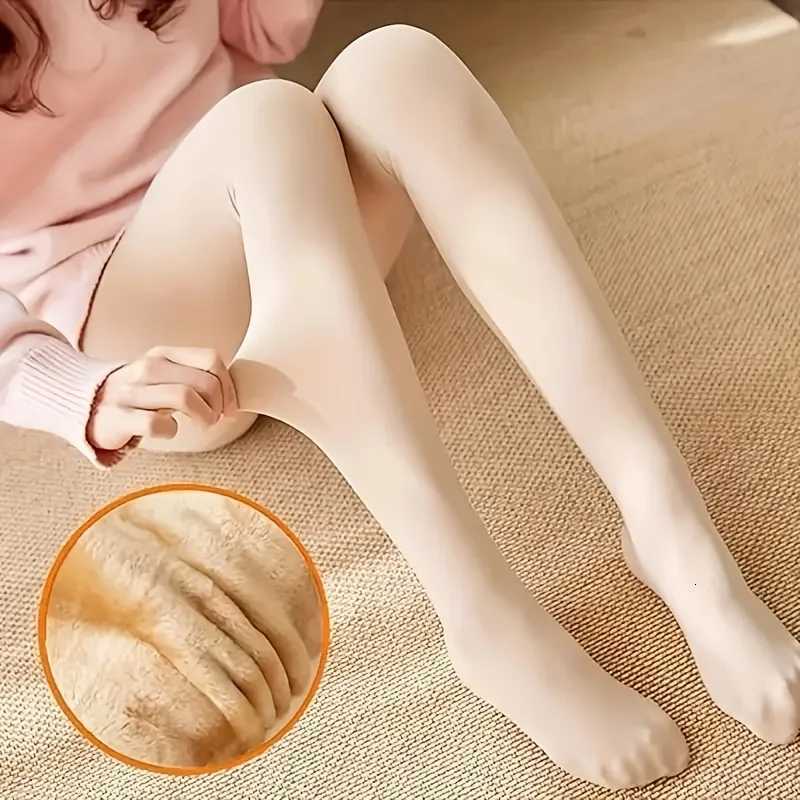 Pantyhose Womens Thick FleeceLined Tights Warm Slimming Nylon Leggings Soft Stretchy Beige Nude Pantyhose Machine WashableT251016