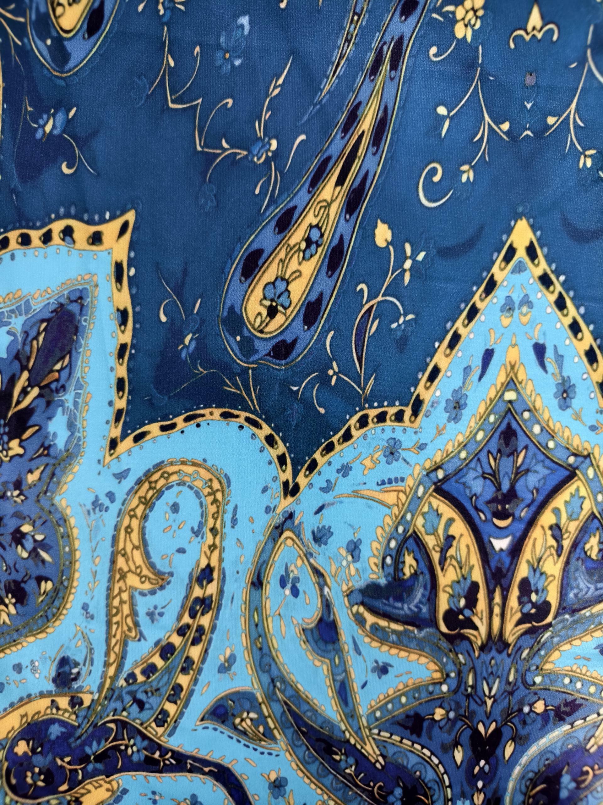 Women's Plus Size Vintage Beach Vacation Deep V Neck Spaghetti Strap Irregular Design Milk Silk Midi Dress - Mixed Color-YL25376