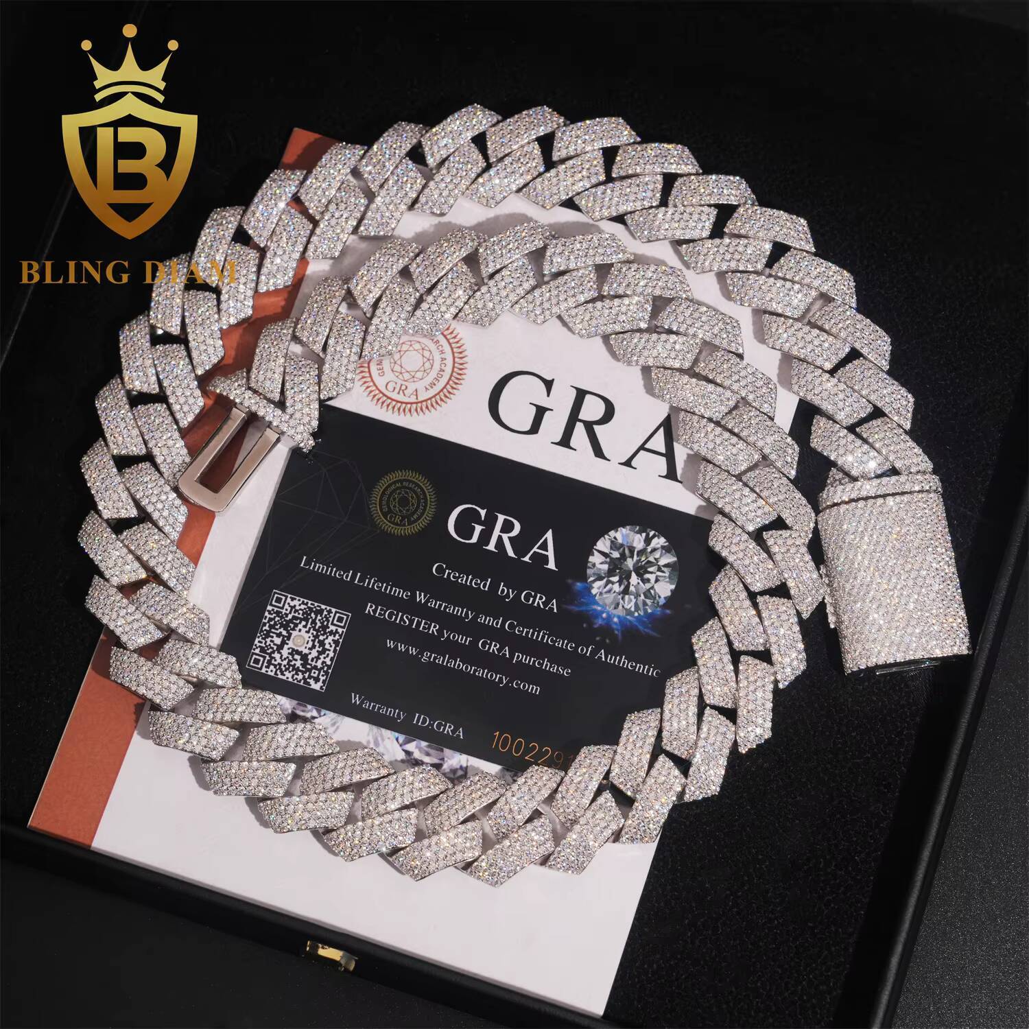 4Rows 20mm Hip Hop Moissanite Cuban Llink Chain 925 Silver Iced Out Cuban Chain Bracelet Pass Diamond Tester