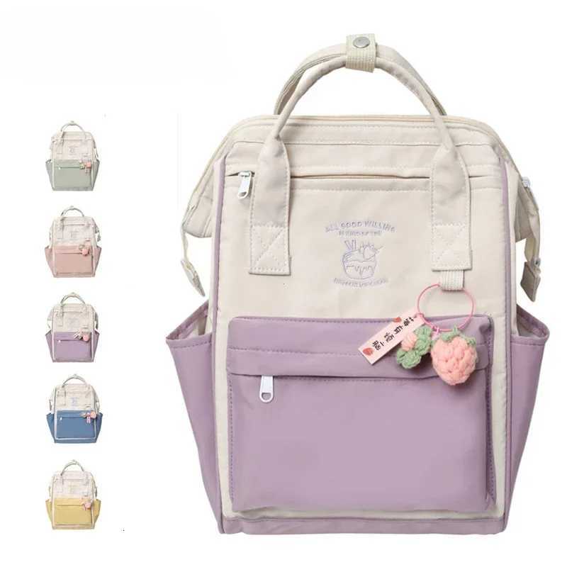 Largecapacity Junior High School Student Schoolbag Color Matching Simple Waterproof Backpack Leisure Travel Storage Bag T251016