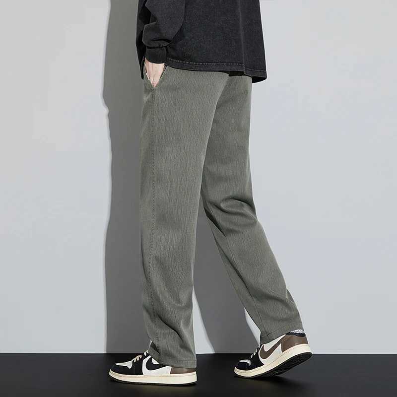 Mens Outdoor Lyocell Loose Straight Denim Pants 2025 Autumn Winter Waist Elastic Casual Versatile Pants Plus Size 5XL J251016