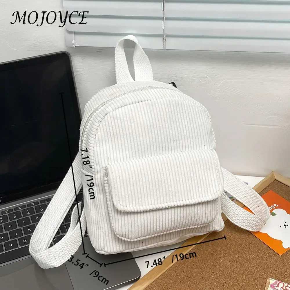 Women Fashion Mini Backpack Versatile Corduroy Backpack Casual Student Girls Bookbag Retro Travel Backpack Aesthetic PurseT251016