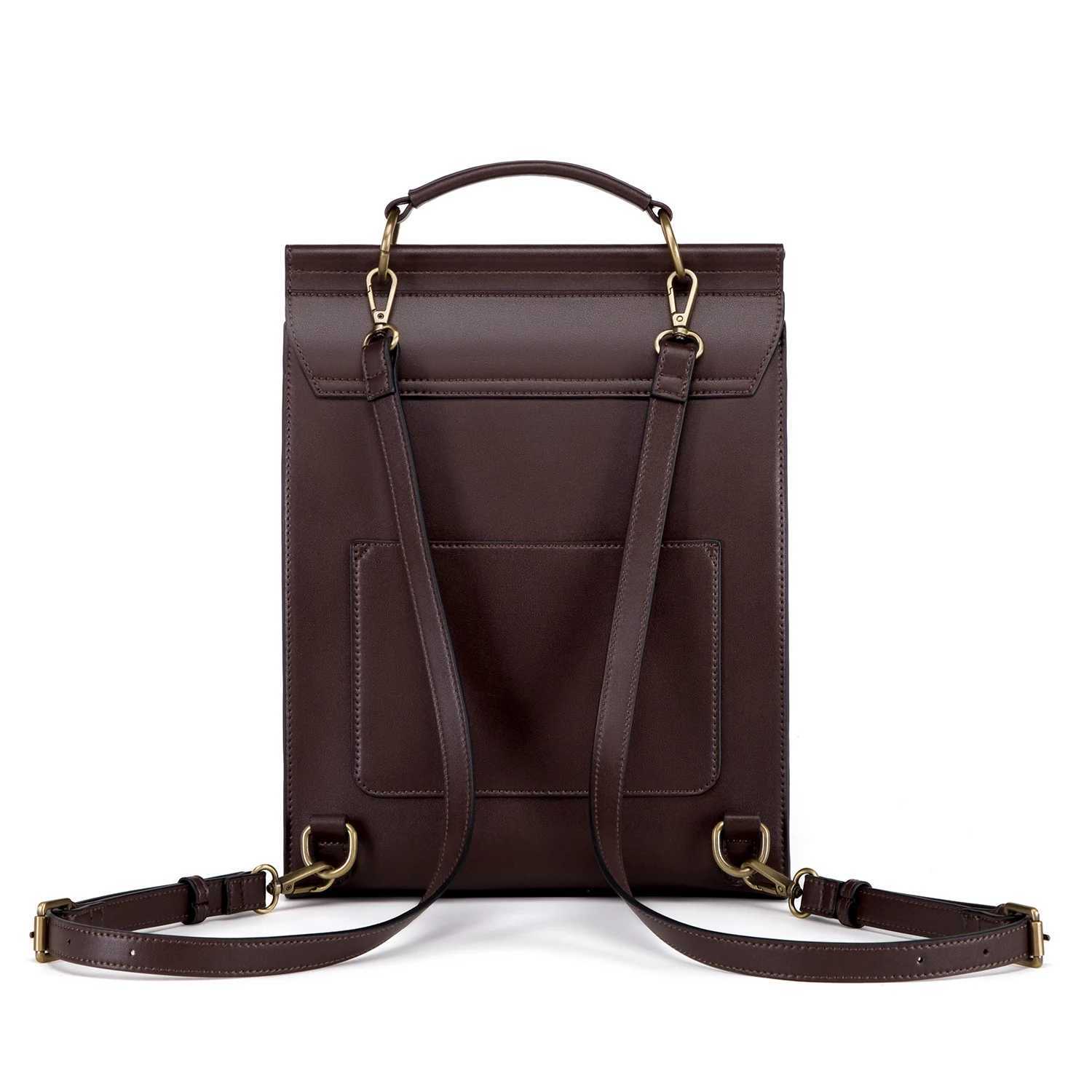 Cnoles Vintage Womens Leather Backpack Casual Shoulder Bag Travel Purse for Girls College School Book BagT251016