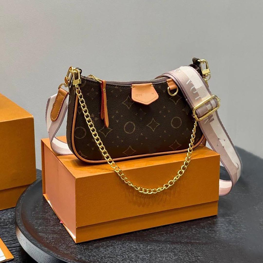 Designer Bag Shoulder Bag women's leather embossed crossbody bag old flower chain handbag letter striped luxury half moon bag Fashion Woman Hobo bag luxury purse