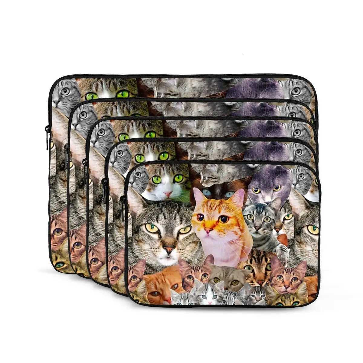 Cute Cats Lover Funny Cats Collage Notebook Laptop Bag Case Pouch 10 12 13 15 17 Inch Notebook Sleeve Cover Bag Tablet Case BagW251015